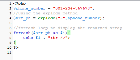 PHP explode method split a string with 3 examples