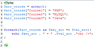 php array key value