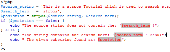 php if string