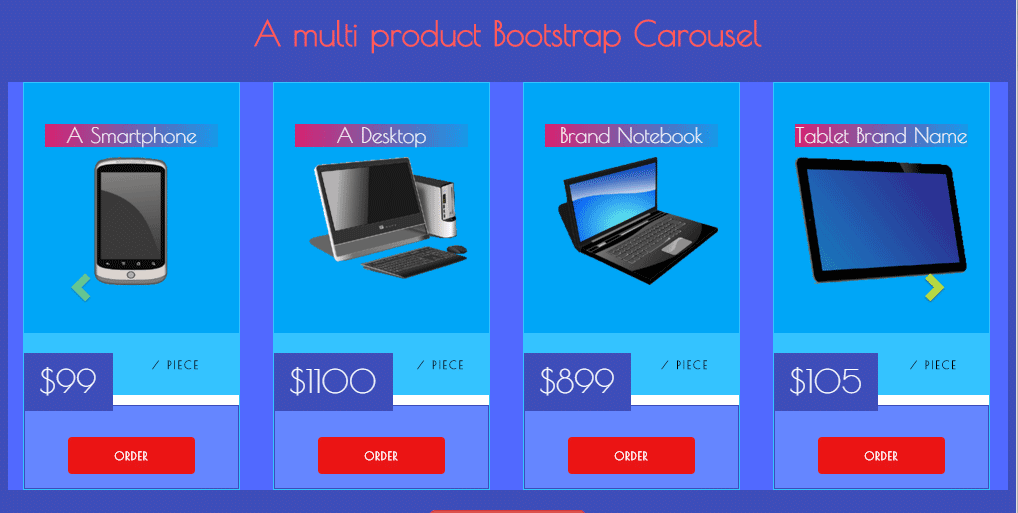A Bootstrap Multi Item Carousel Template