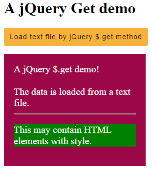 jQuery get method with 3 demos