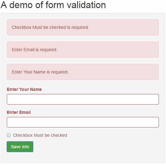 pad Startpunt timmerman jQuery form validation with Bootstrap: 4 examples