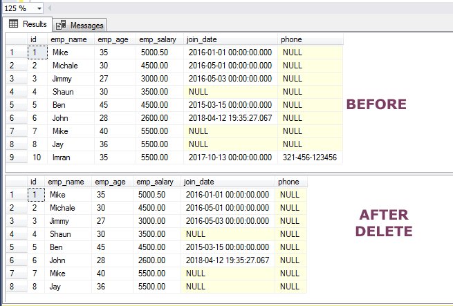 openoffice base delete all records in a table